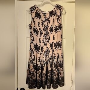 Pink & Black floral lace dress